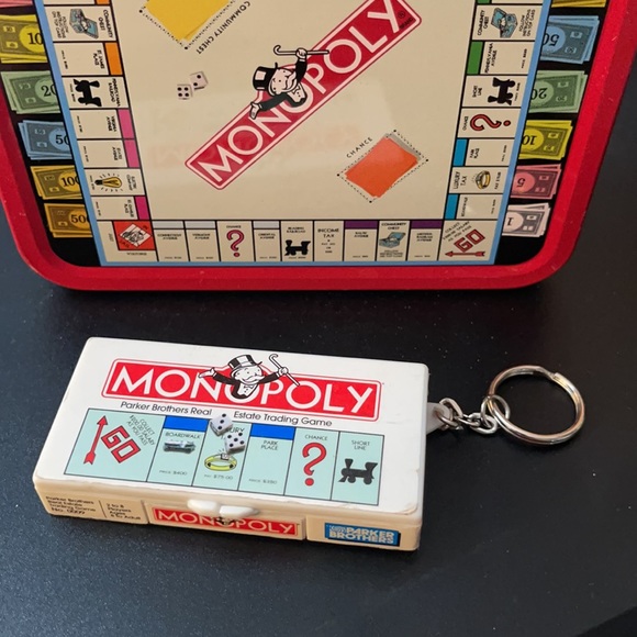 Monopoly Vtg lunchbox & Mini Keychain board plus drawer with real dice limited - Picture 3 of 6